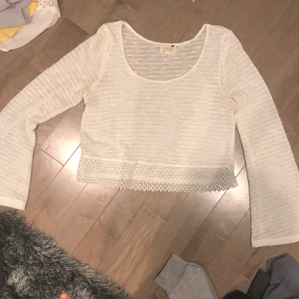 White flowy top
